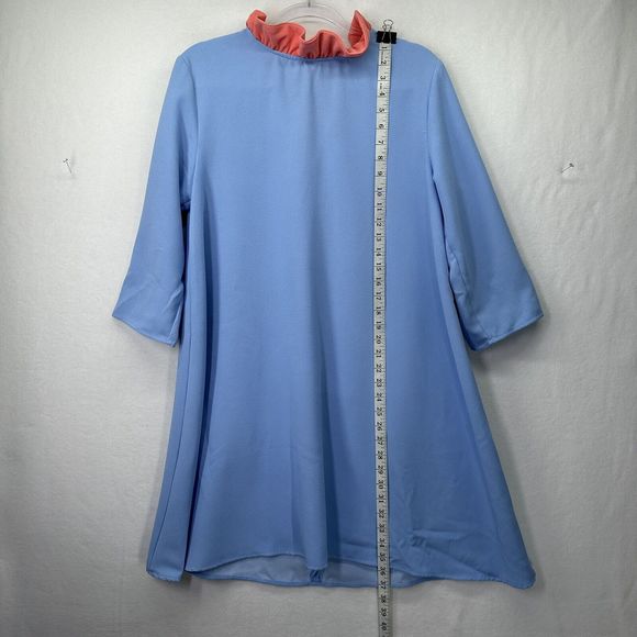 Pomander Place by Tuckernuck Blue Daphne Dress Swing Ruffle Bow sz L - Picture 7 of 16